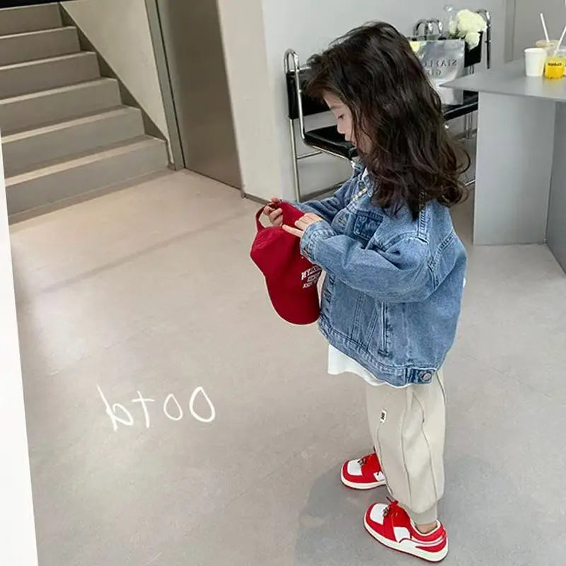 2025 New Fashion Kids Denim Jacket For Girls Coat Spring Autumn Children Outerwear Baby Casual Jackets Costume 4-12 Year