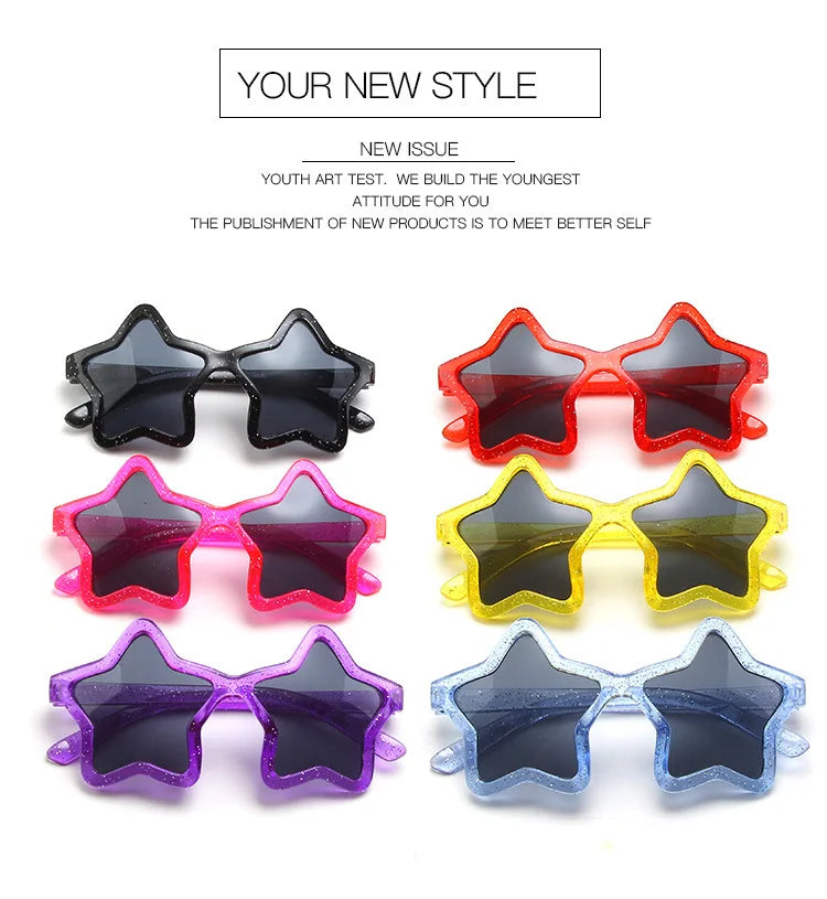 Cute Five Star Sunglasses Baby Cartoon Star Outdoor Sun Protection Children Lovely Sun Glasses Girl Boy Kids Gifts UV400 De Sol