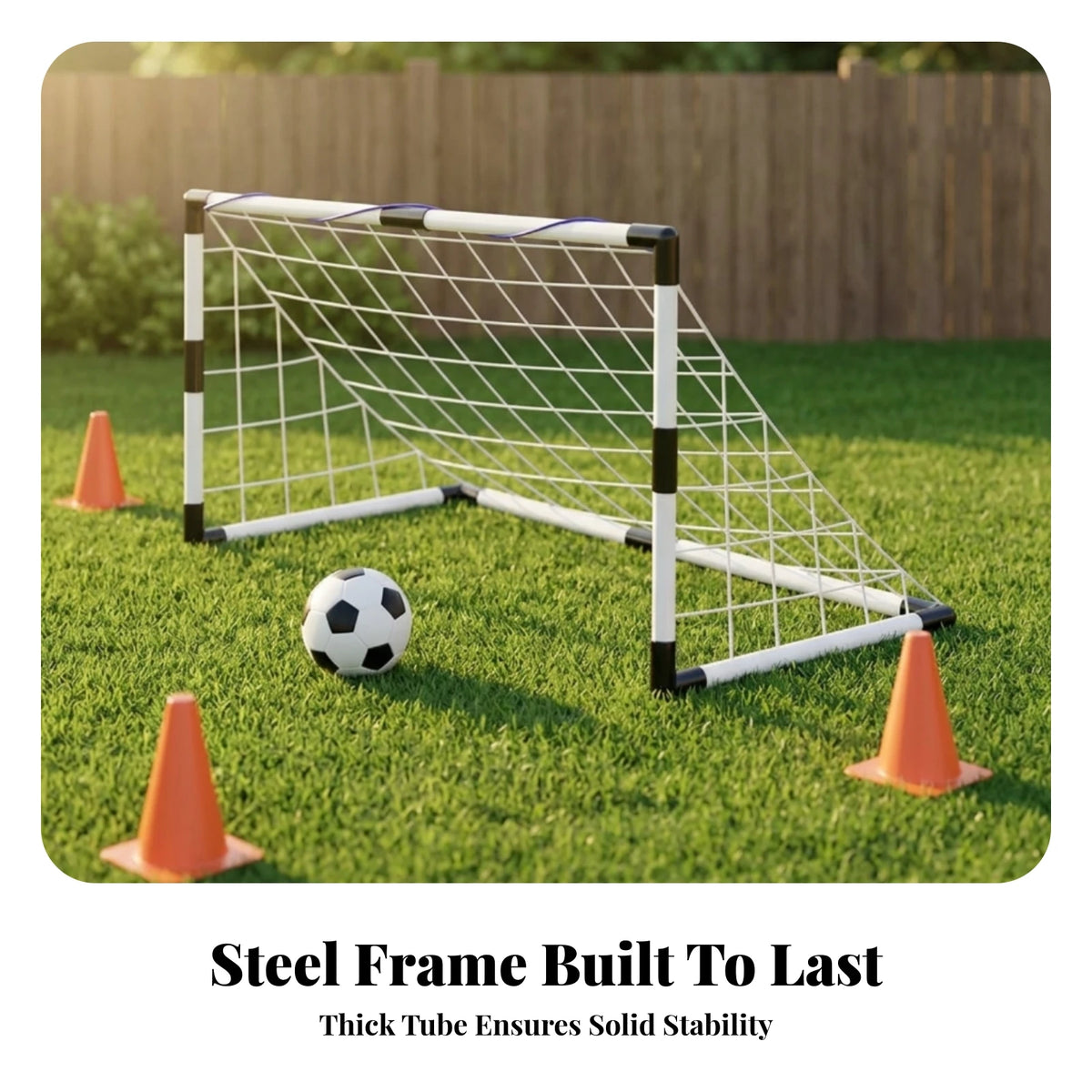 Children's Soccer Goal Rectangular Frame Kids Soccer Goal Set Sports Equipment Included Ball Inflation Pump