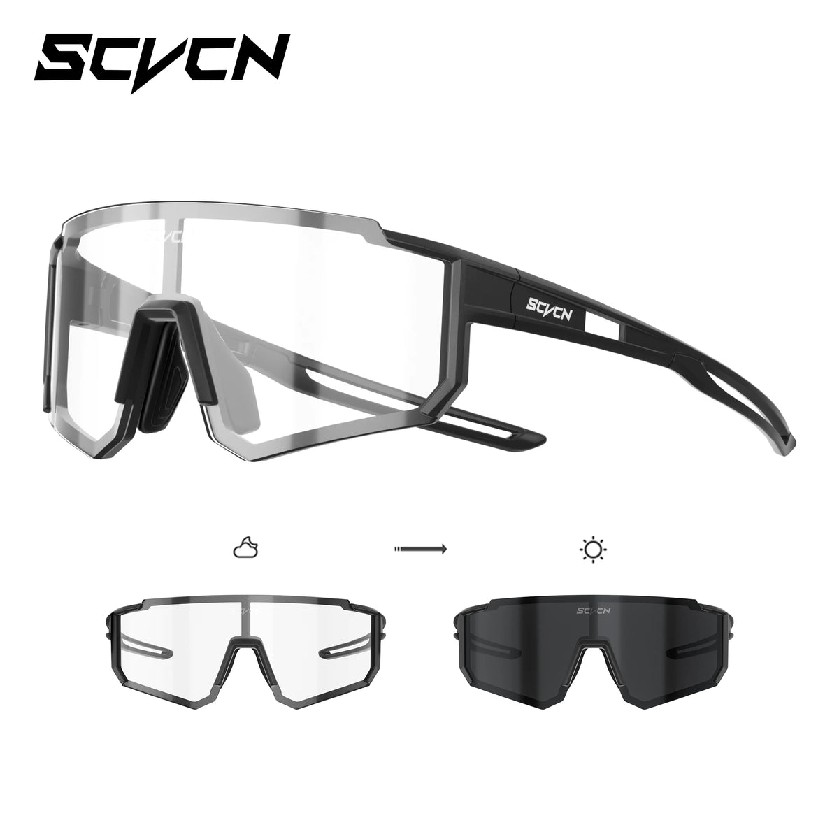 SCVCN Children Sports Glasses Kids Road Bikes Cycling Eyewear Photochromic UV400 Goggles Outdoor Cycling Teenager Sunglasses
