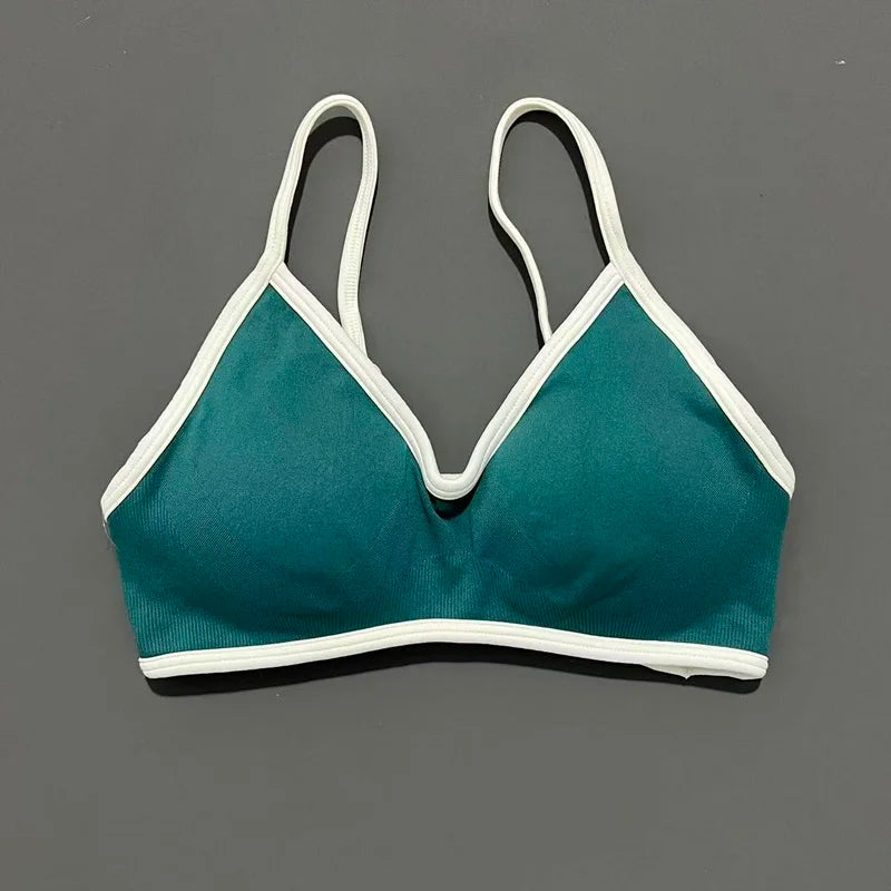 Sports Bra For Women Padded Wireless Yoga Bra Seamless Breathable Shockproof Gym Workout Crop Top Adjustable Straps Bralette