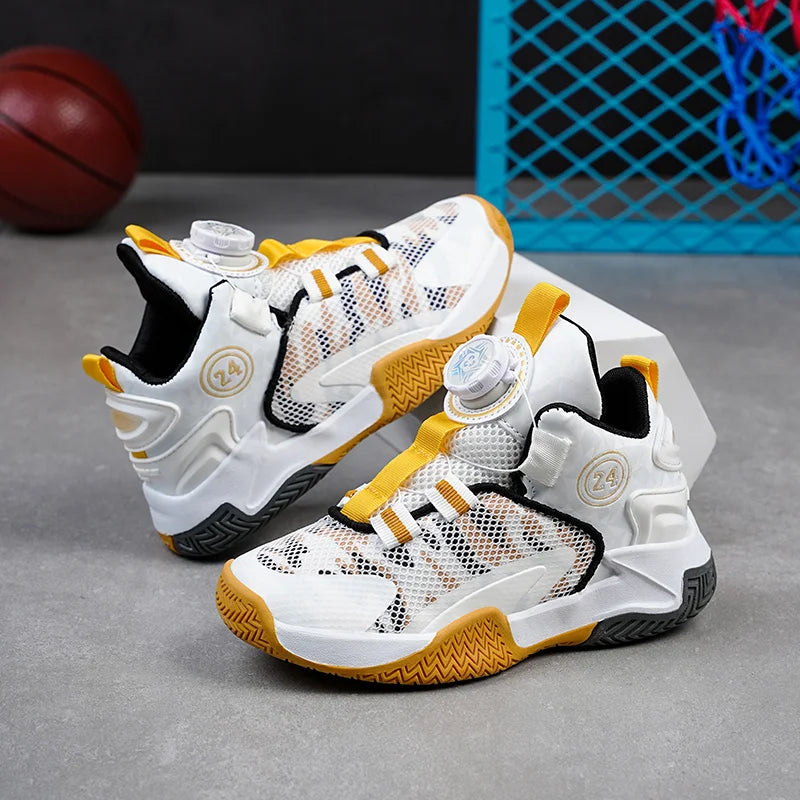 New High-Quality Breathable and Fashionable Casual Basketball Shoes for Children and Boys