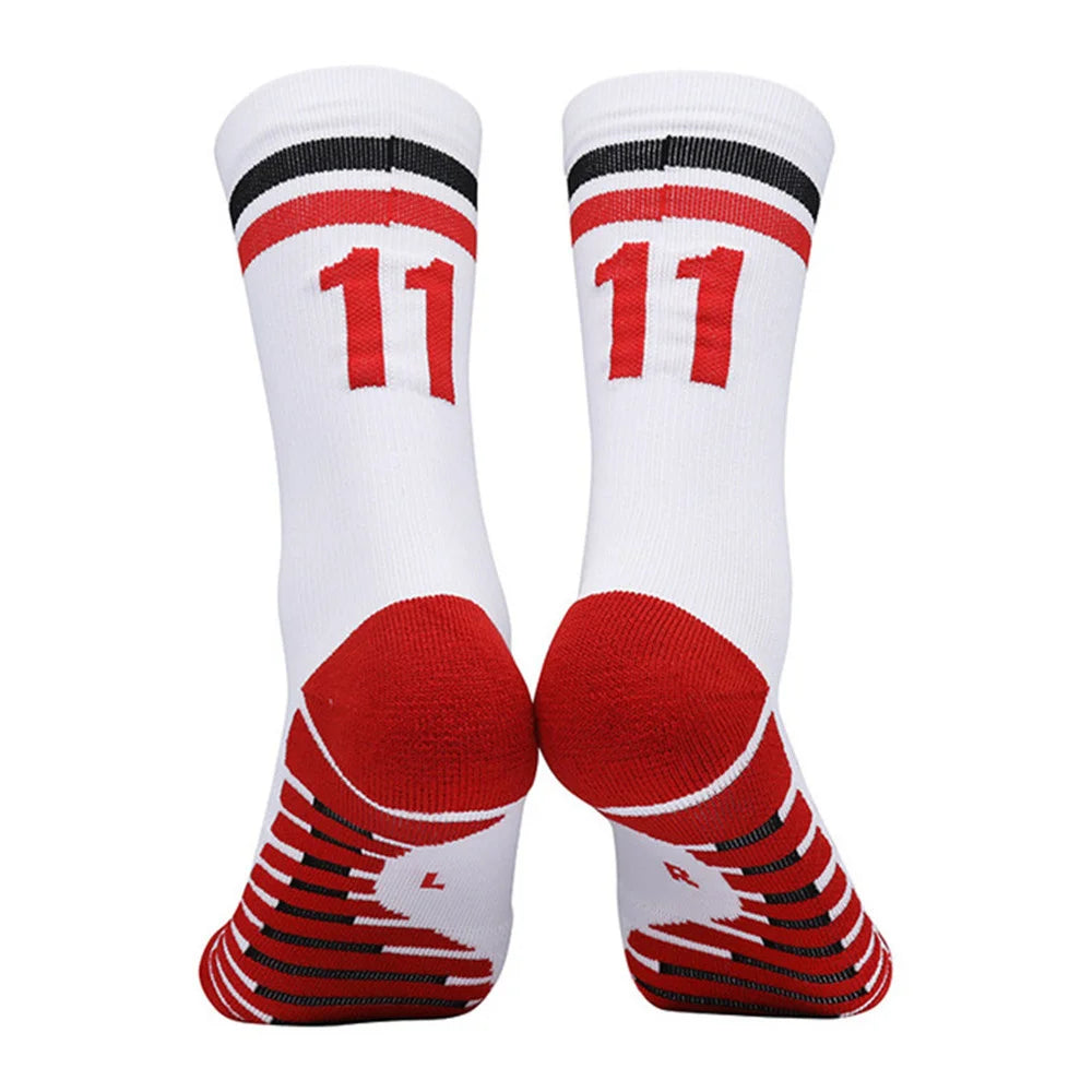 Kids Soccer Socks Number 10# Star 7# Mid-tube Boys Cycling Socks Outdoor Towel Bottom Fashion Men's Sport Football Short Socks