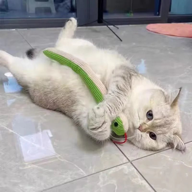 Snake Pet Toy Interactive Play Toy Kitten Kick Teaser Toy Bite Resistant Entertainment Toy For Indoor Cats Small Dogs Pet Supply