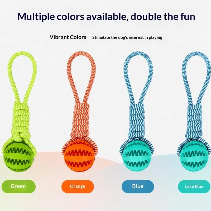 Pet Tug Rope Toy Durable Chewing Dental Health Ball for Interactive Fun Small Medium Dogs