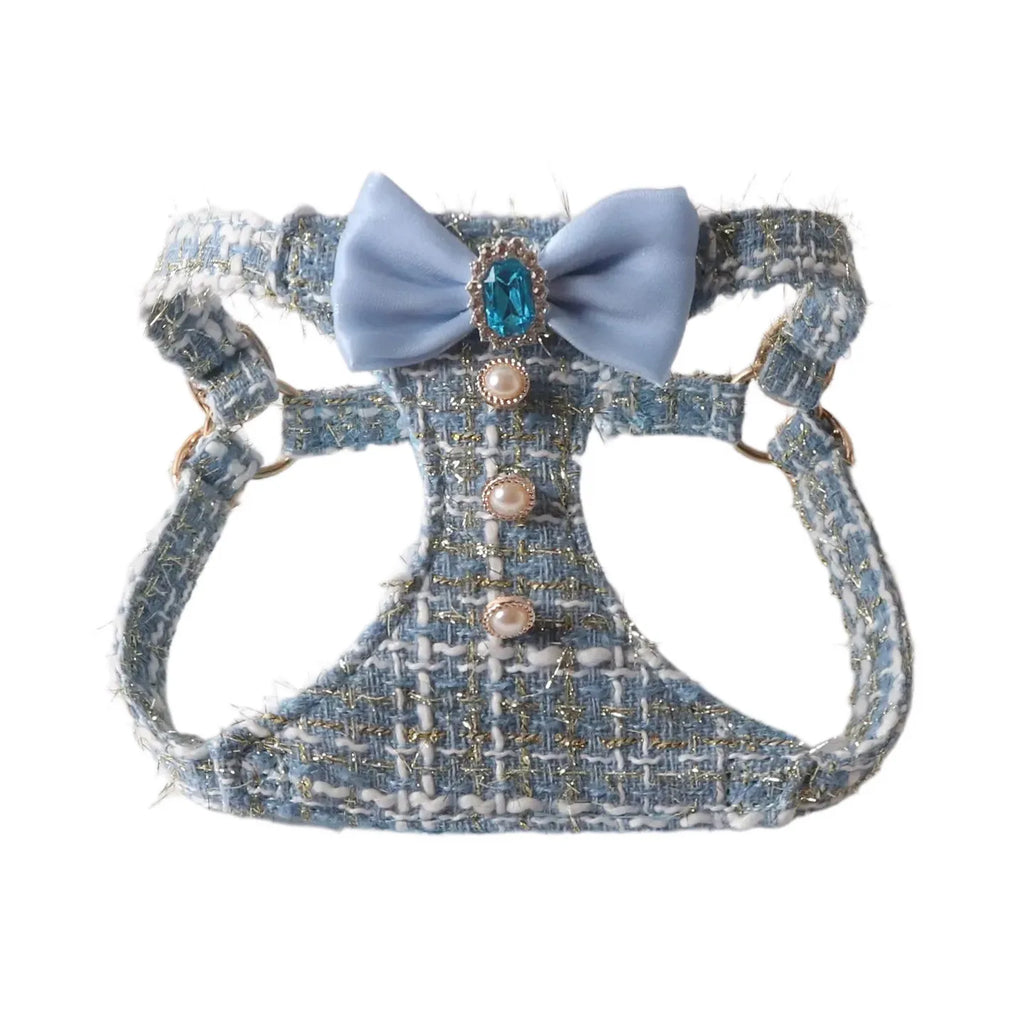 Princess-Style Pet Harness & Leash Set | Cute Bow Decor | Outdoor Walking Gear for Small Dogs