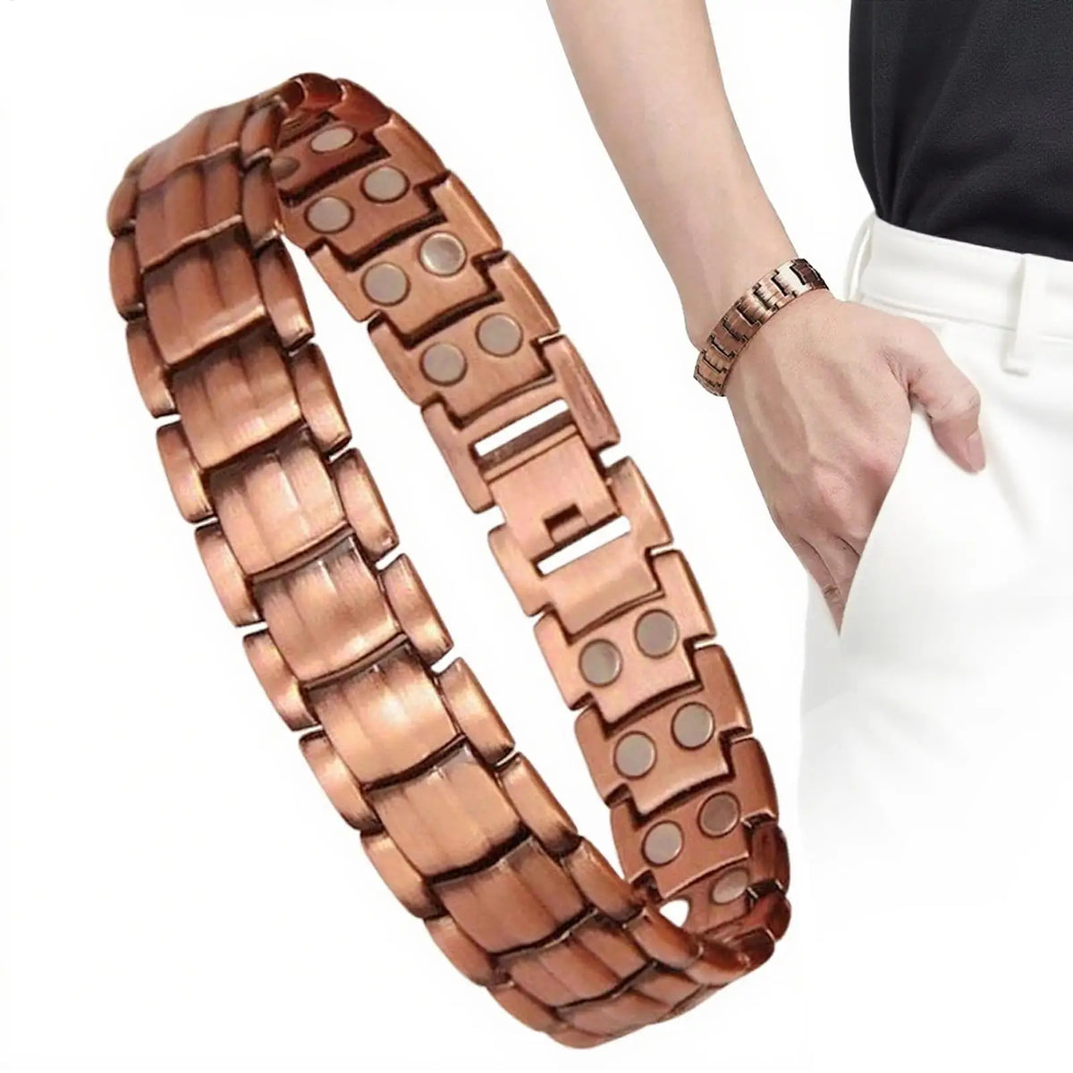 Magnetic Bracelets for Men Pure Copper Magnetic Bracelet Jewelry Arthriti s Pain Relief Jewelry Accessories for Running Sports