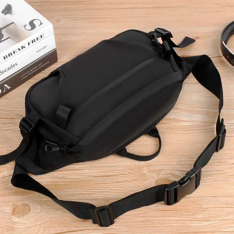 Men multifunctional laptop waist packs trendy computer messenger bag men Sports chest bag large capacity diagonal shoulder bag