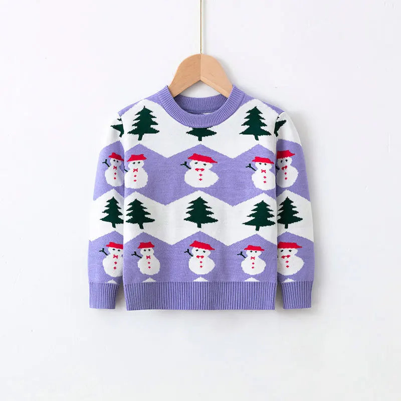 Girls Sweater 2022 Winter Autumn Children Clothing Baby Girl Knitwear Pullover Knitted Sweater Kids Cartoon Print Warm Sweaters