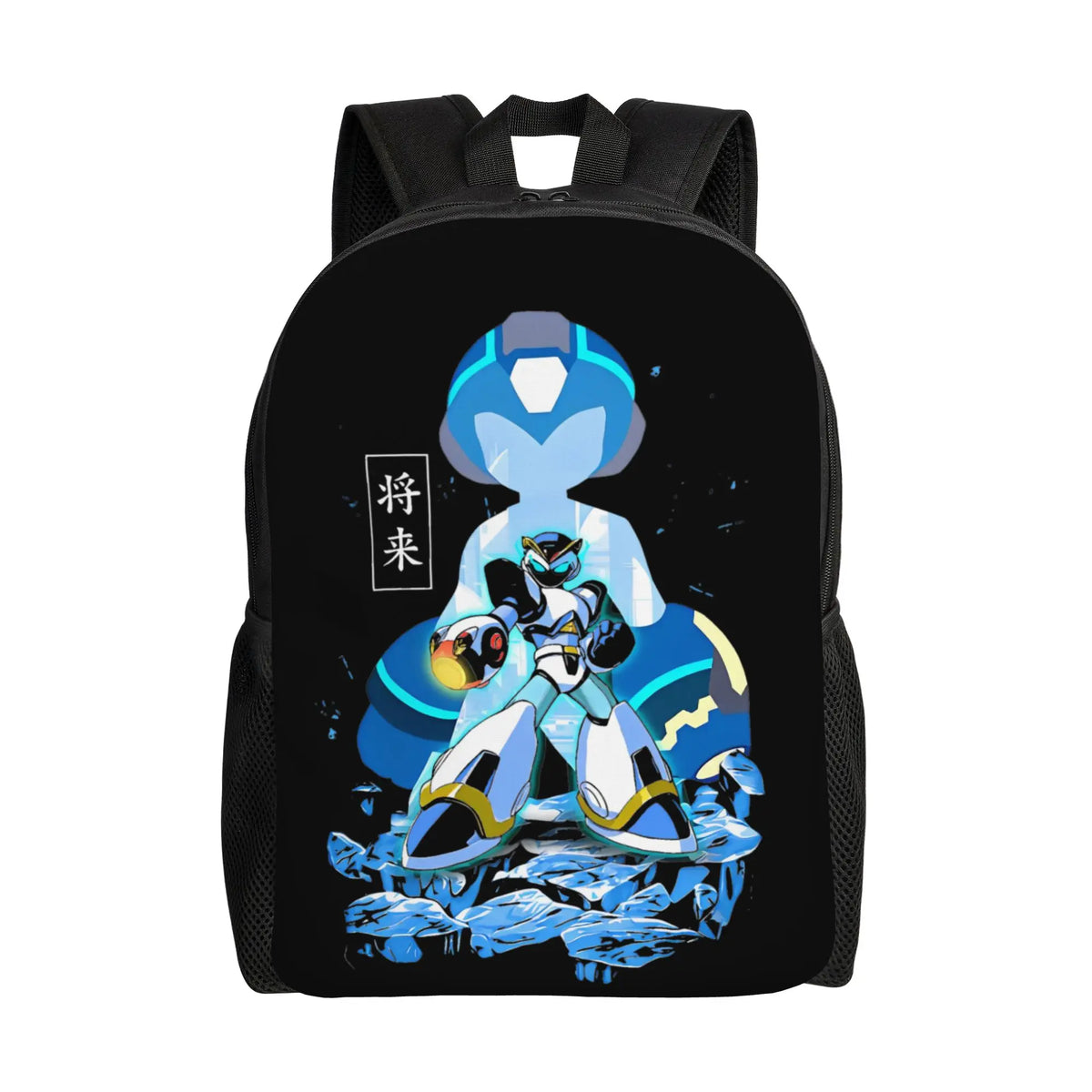 Megaman X Scifi Video Game   Backpack for Men Women Fashion High School Hiking Travel Daypack  Laptop Canvas Bags Lightweight