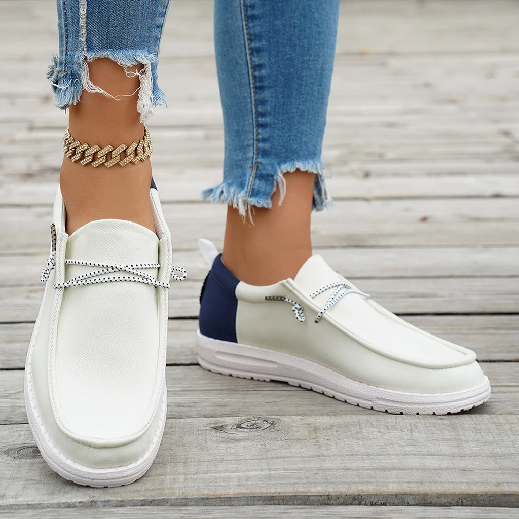Fashion Loafers for Women Comfortable Lightweight Breathable Round Toe Casual Shoes Flat Slip-on Driving Shoes for Women