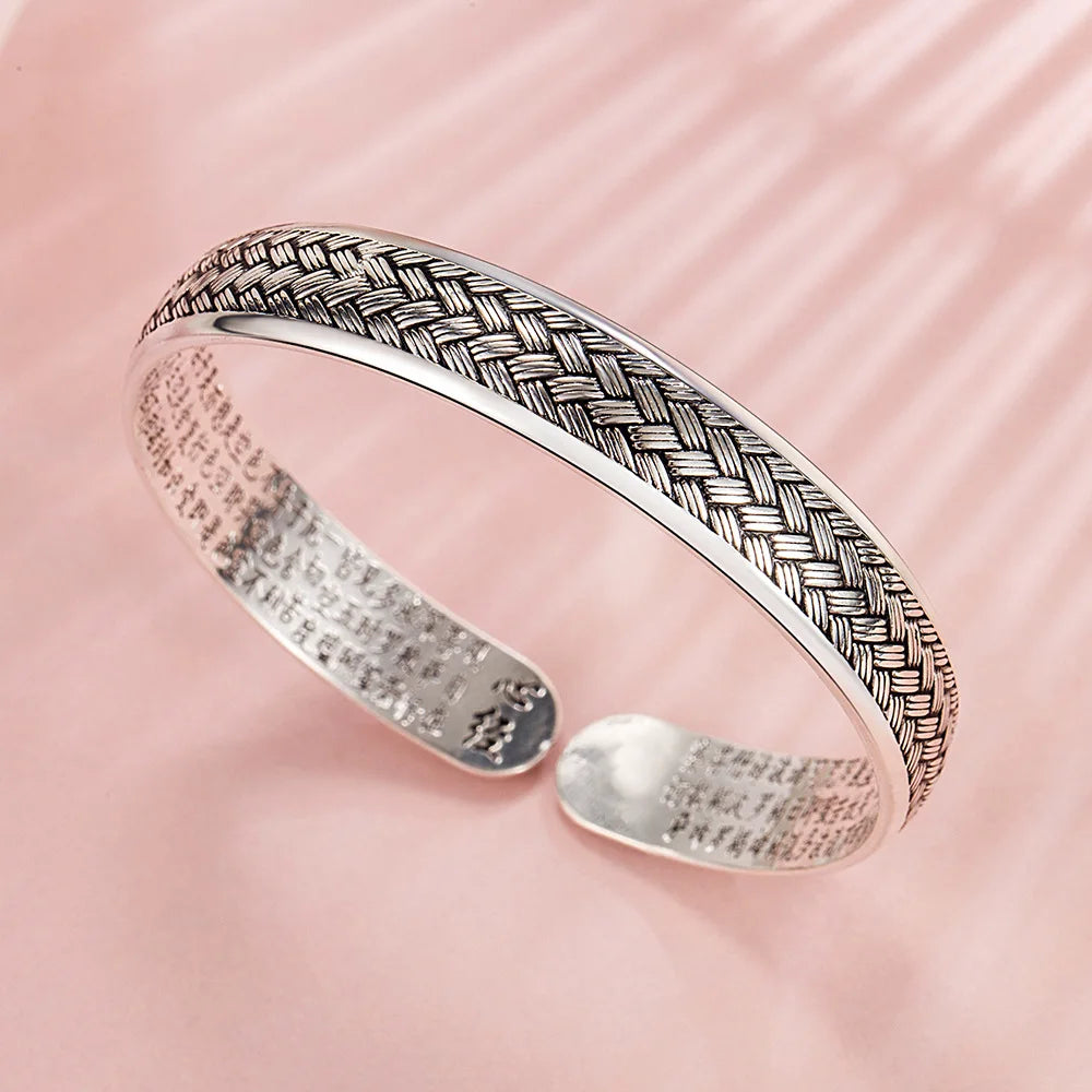 925 Sterling Silver Bracelet For Women men Fashion Wedding Party Cute Lady Handmade weaving Jewelry adjustable retro