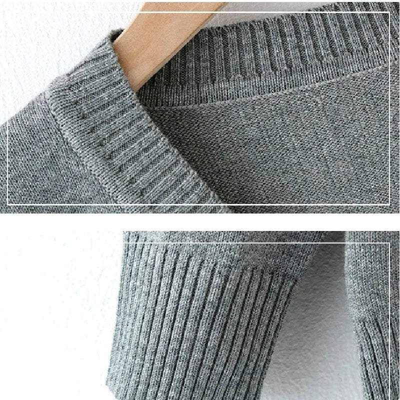 ZOETOPKID Winter Boys Knitted Sweaters Big Kids Clothes 2024 Autumn Children Cotton Pullover Teen Solid Knitwear Coats
