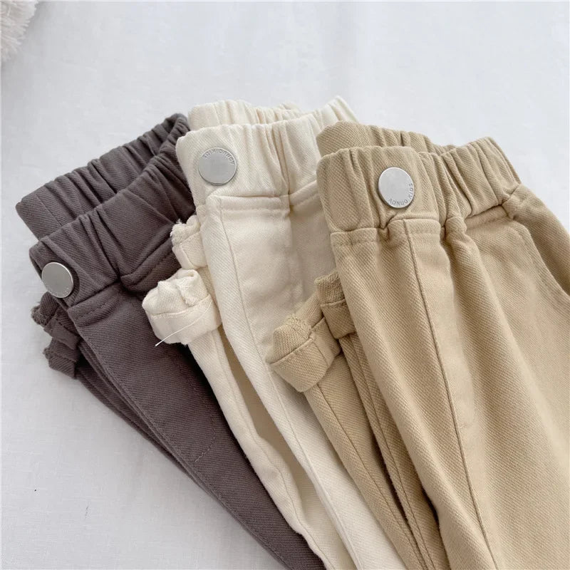 Korean Style Kids Pants - Autumn Spring Slacks for Boys & Girls, Foreign Fashion Trousers Winter Clothes for Girls