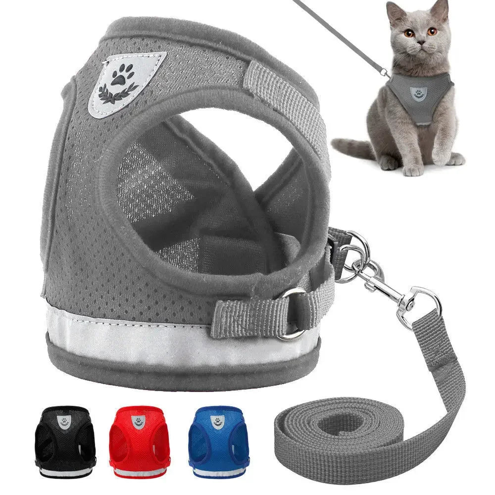 Adjustable Pet Dog Cat Harness and Leash Set Harness for Dogs Cats Vest Harness Puppy Dog Kitten Lead Cat Collar Pet Accessories