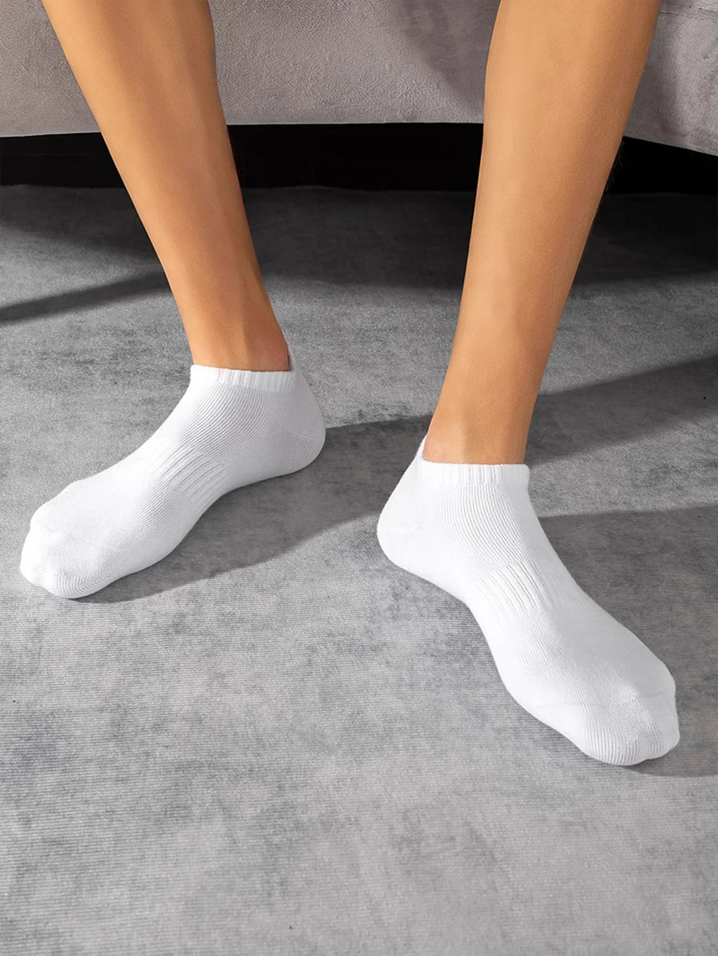 10 Pairs Sports Socks, White No-Show Socks, Sweat-Absorbent and Breathable, Suitable for Tennis, Badminton, Professional Running, Men's Basketball
