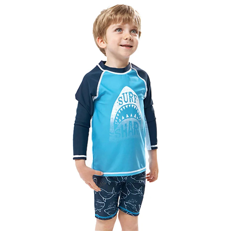 Boys Girls Swimsuit for Kids Toddler 2 to 3 4 5 6 7 8 Years Cute Shark Children's Swimwear Suit Tops+Shorts 2pieces Swim Outfits