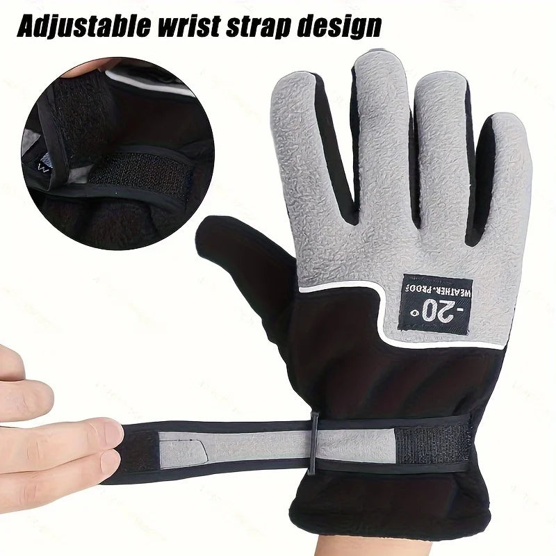 Winter Women Men Fleece Full Finger Gloves Warm Gloves Ski Gloves Outdoor Sport Motorcycle Cycling Snow Gloves Unisex