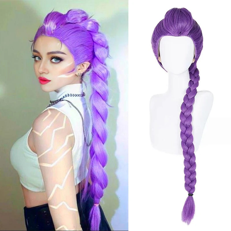 The Woman with a Wig Has a One-Cut Gradient Rainbow-Colored Bob Hairstyle, a Full Head Cover, and Short Collarbone Hair