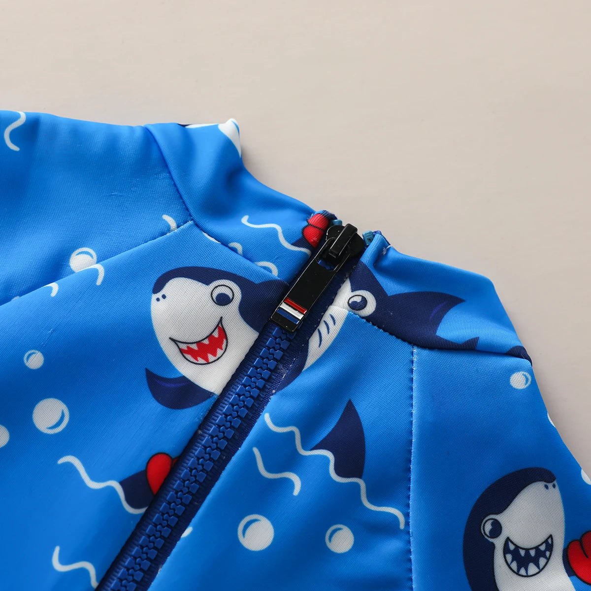 Kids Boys Summer Swimsuit Rash Guard Cartoon Animal Patterns Short Sleeve Zipper Swimwear Bathing Beachwear