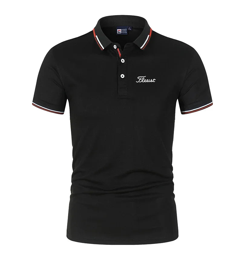 Summer High-Quality Men's Printed Polo Shirt, New High-End Business Casual Quick Drying And Breathable Polo Collar Polo Shirt