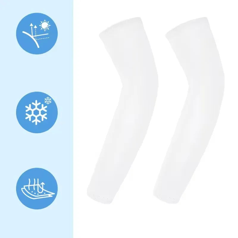 Kids Sports Cooling Arm Sleeves UV Protection Sun Cover Elastic Ice Cuff Arm Warmer for Girls & Boys 6-16 Years Cycling