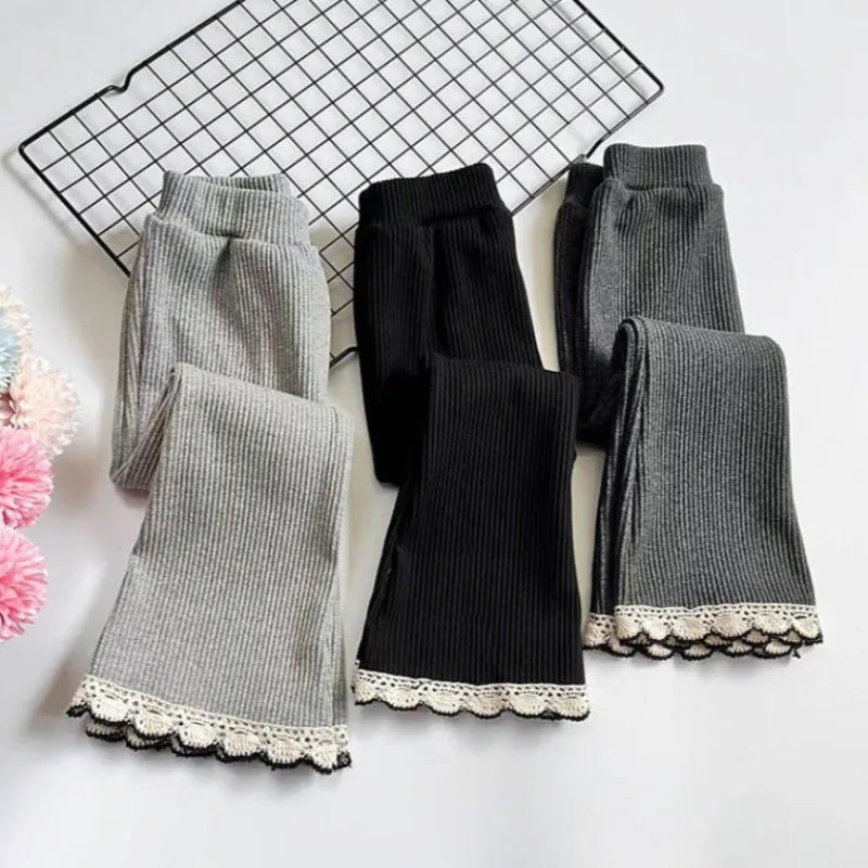 0‑6Y Children Kids Pants Girls Boys Cotton Leggings High Waist Big PP Pants Spring Autumn Casual Soft Fashion Long Trousers