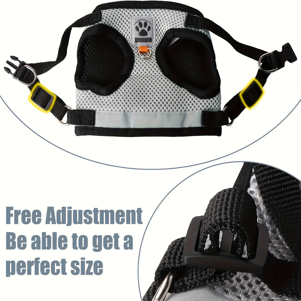 Cat and Dog Leash Set, Vest-Style Pet Harness with Anti-Escape Strap, Suitable for Cats and Dogs, Breathable Mesh Leash, Anti-Escape