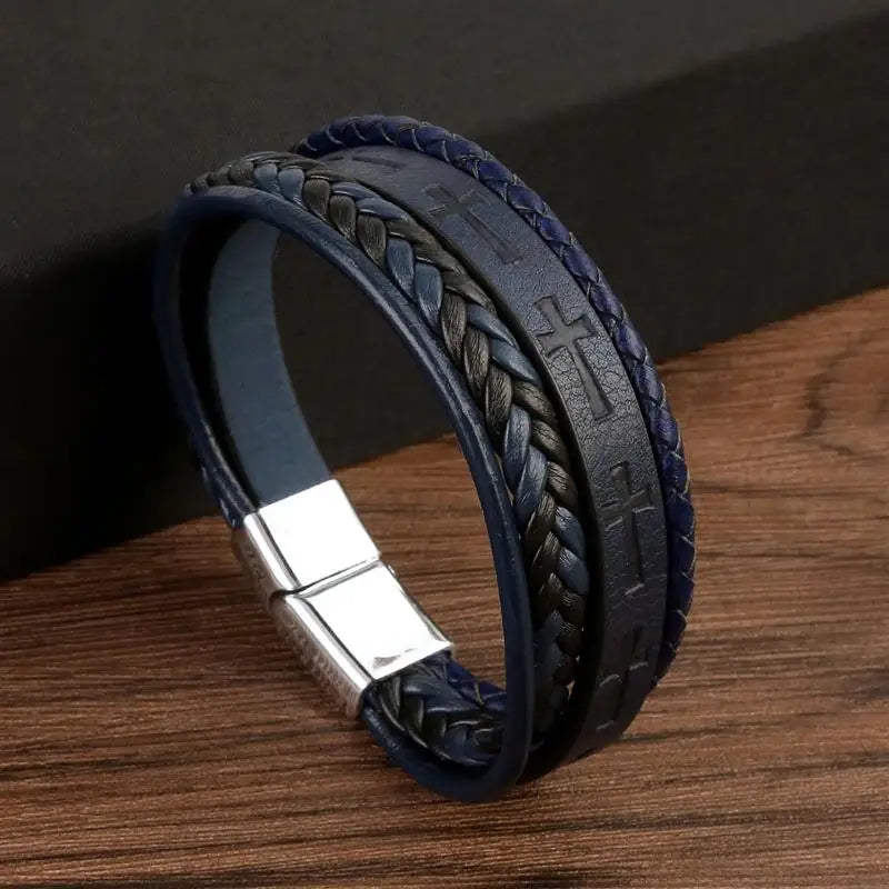 Fashionable Leather Bracelet For Men Vintage Handwoven Hip-Hop Punk Bracelets Hand Jewelry Gifts Dropshipping Wholesale