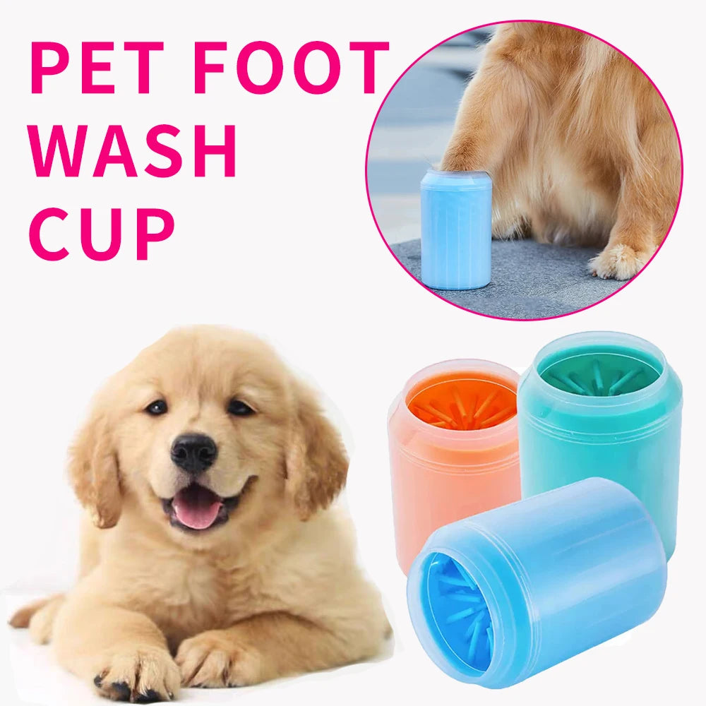 Pet Foot Washing Cup - Soft Silicone Bristles, Deep Cleaning, Convenient and Fast, Suitable for Cats and Dogs, Dog Paw Cleaner -