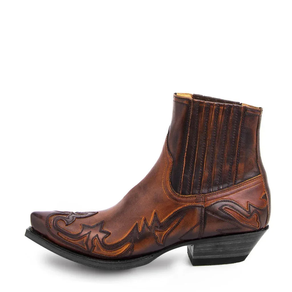 New Men's Boot Handmade Wedge Ankle Boots for Men Western Cowboy Boots Unisex Men's Leather Shoes Hard-Wearing