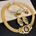 Luxury Dubai Jewelry Set for Women 18k Gold Plated Lion Necklace Bracelet Ring Earrings Bridal Wedding Jewellery Accessories