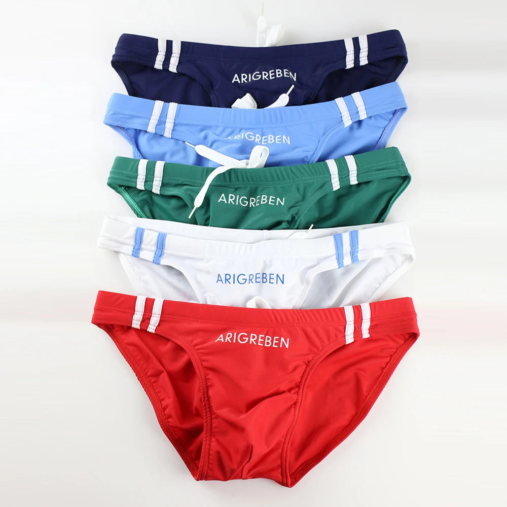 Men Sexy Low Waist Triangular Swimming Trunks Bikini Swimwear Thong Briefs Swimming Shorts Trunks Beach