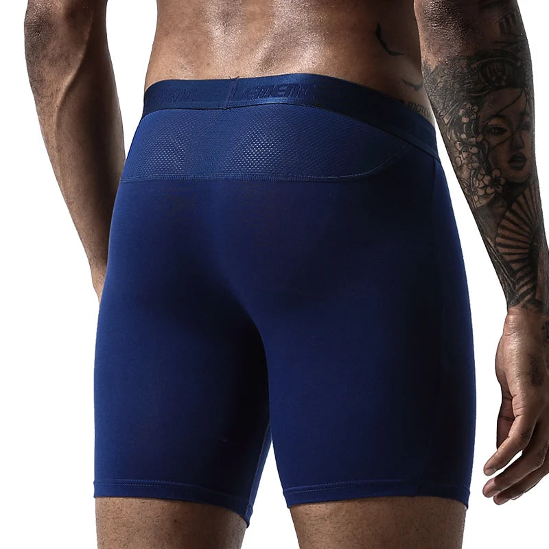 Sports Underwear Men's Anti-Wear Leg Modal Professional Running Fitness Tight Long Leg Quick-Drying Extended Boxer Briefs