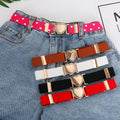 Kids Elastic Belts Girl Stretch Waist Belt Adjustable Heart Belt Uniform Belt for Teen Kids Girls Dresses