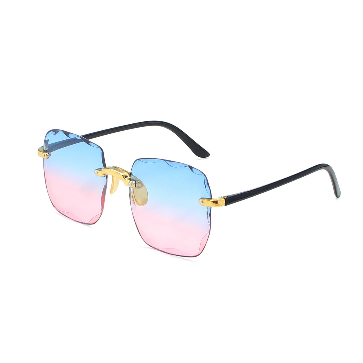 Sunglasses For Women ladies Rimless Sun glasses Diamond cutting Lens Brand Designer Ocean Shades Vintage female glasses eyewear