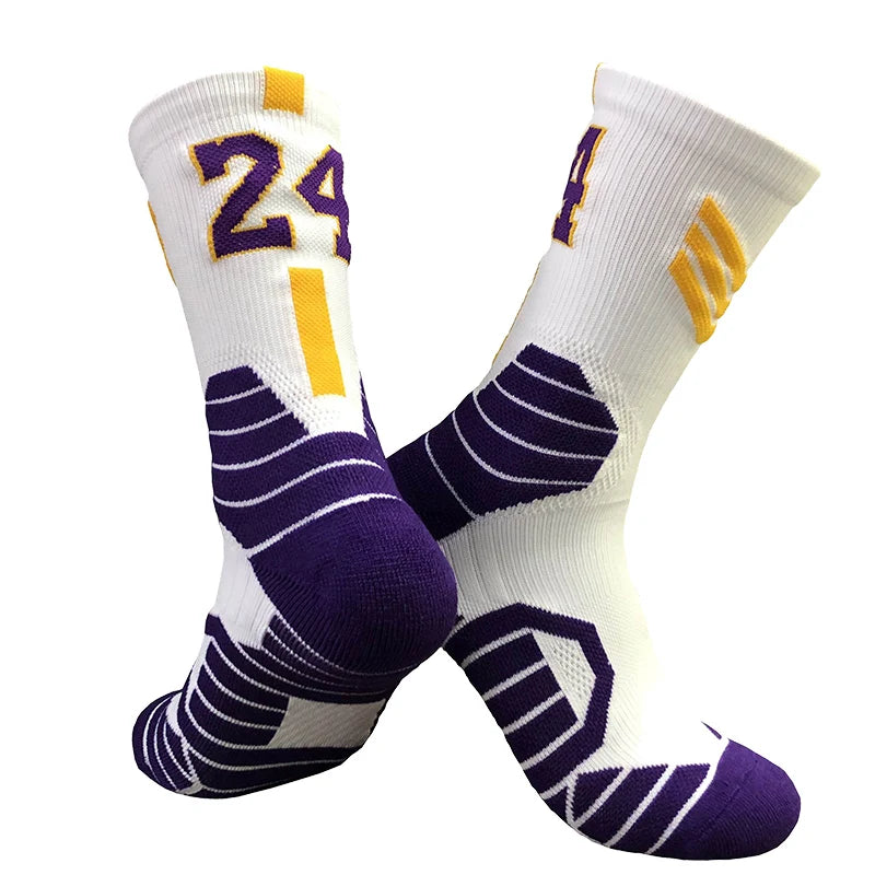 Professional Star Basketball Socks Adults Kids Number 23 Elite Towel Bottom Sports Socks Non-slip Breathable Durable Socks