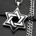 Jewish Star Of David Necklace For Men Women Stainless Steel Solomon Seal Hexagram Lucky Retro Gothic Pendant Chain Jewelry Gifts