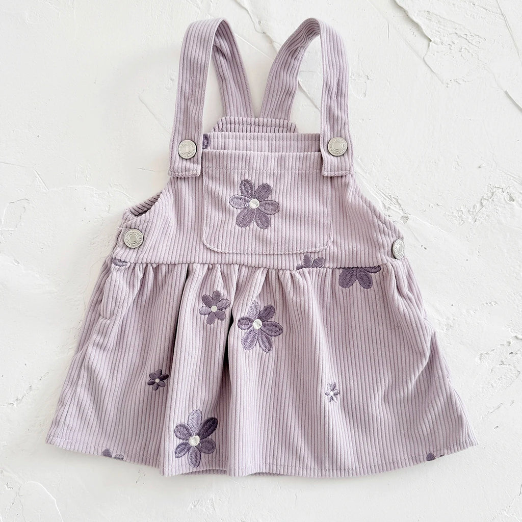 Toddler Infant Girls Denim Dresses Flowers Embroidery Strap Knee-Length Kids' Dresses One-piece 0-3 Years Overall Girl Clothes