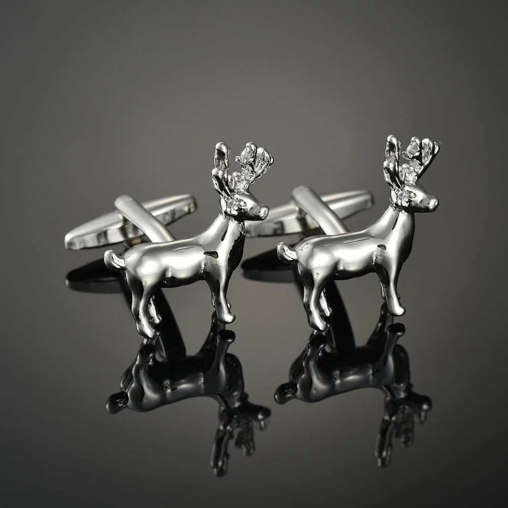 High Qualit Men's Jewelry Cufflinks Luxury Design Leather/Deer/Gold Bar/Fish/Bike Cufflinks French Shirt Gemelos