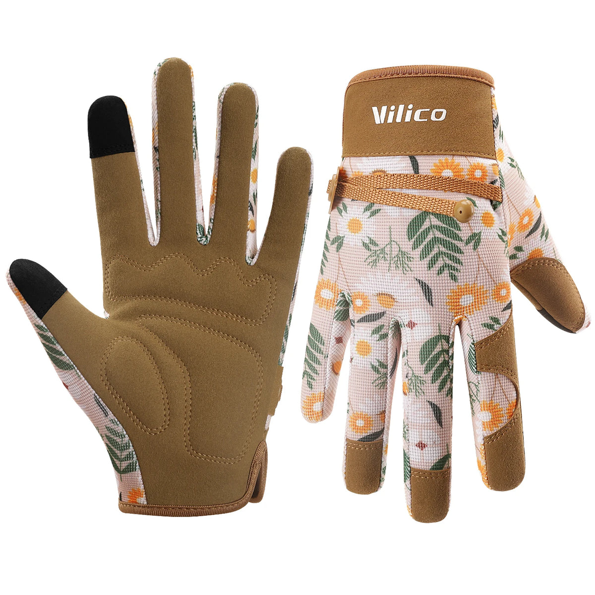Vilico Gardening Gloves for Women, Thorn Proof Puncture Resistant Leather Garden Gloves, Touch Screen Working Gloves