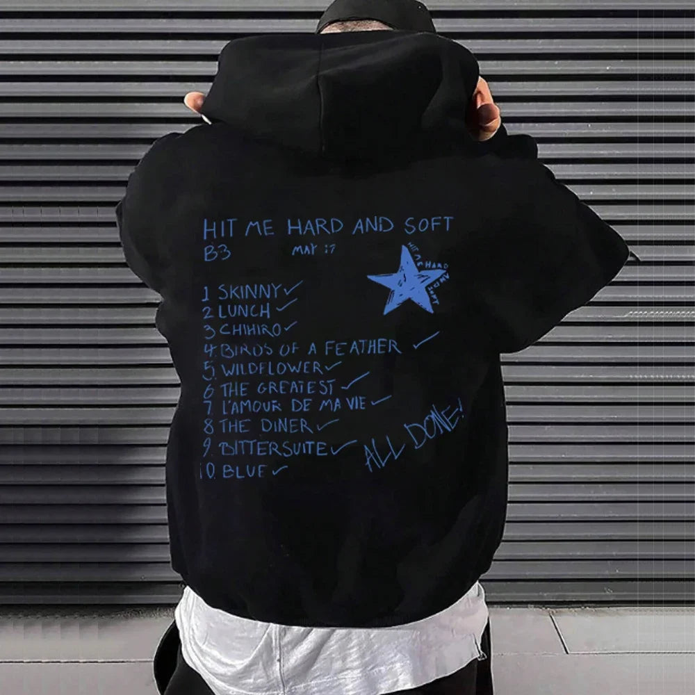 Hit Me Hard and Soft Tour Printed Hoodies Men's Women's Hooded Sweatshirts Sports Casual Long Sleeve Oversize Street Warm Hoodie