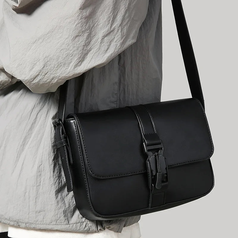 Brand Men Shoulder Bag PU Leather Luxury Handbag High Quality Messenger Bag for Man Women 2026 Small Square Male Crossbody Bags
