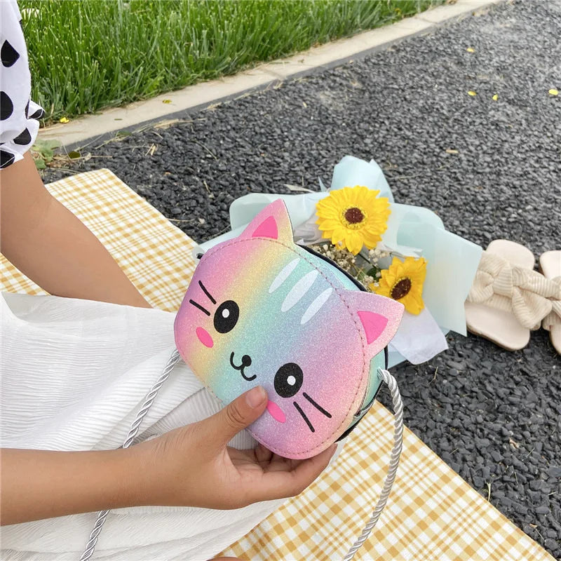 New Children's Bags Cartoon Cute Cat Boys and Girls One Shoulder Messenger Bag Mini Fashion Accessories Change Bag