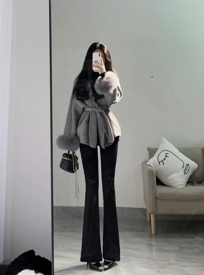 High Waist Bell Bot Pants Women's High Elastici Slimming Long Trousers Summer New Arrival Dongda Gate Casual Pants