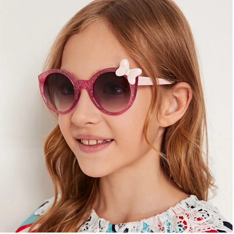 Kids Bowknot Sunglasses UV400 Sun Glasses Fashion Eyewear for Boys & Girls Children's Sunglasses 3-12 Years Old