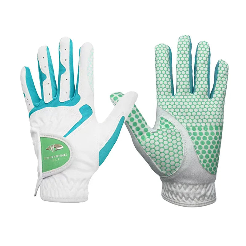 Golf gloves women's 1 pair of 3 colors optional super fiber soft breathable non-slip silicone wear-resistant gloves