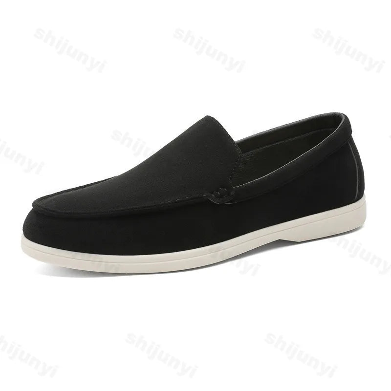 Men Flat Loafers 2026 Frosted Suede Flat Shoes Comfortable Non Slip Fashion Loafers Lightweight Trendy Outdoor Casual Shoes New