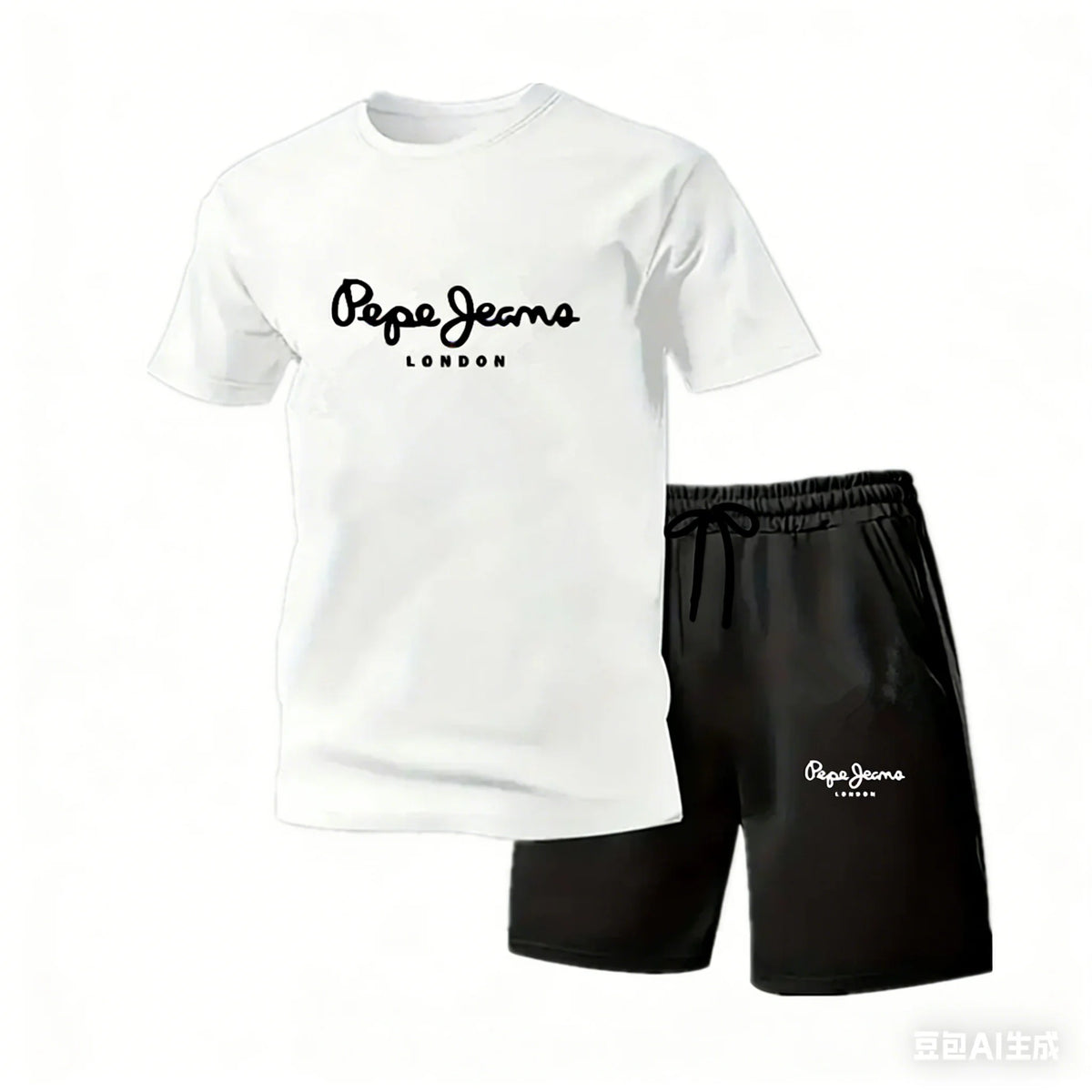 New summer fitness sportswear for men short-sleeved T-shirt and shorts two-piece set breathable and quick-drying casual wear