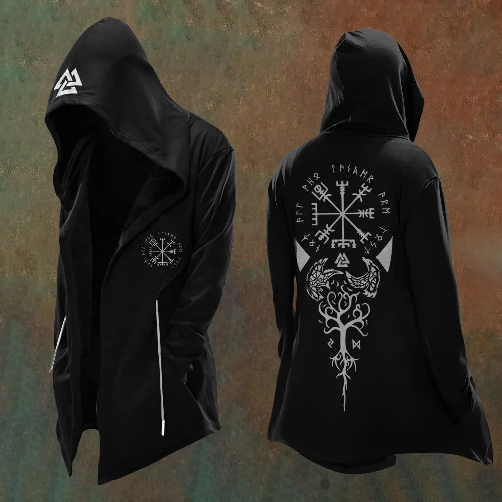New style hoodie2025Cross-border European and American Style Men's Hoodie Cardigan Tough Guy No Zipper Printed Halloween Hooded